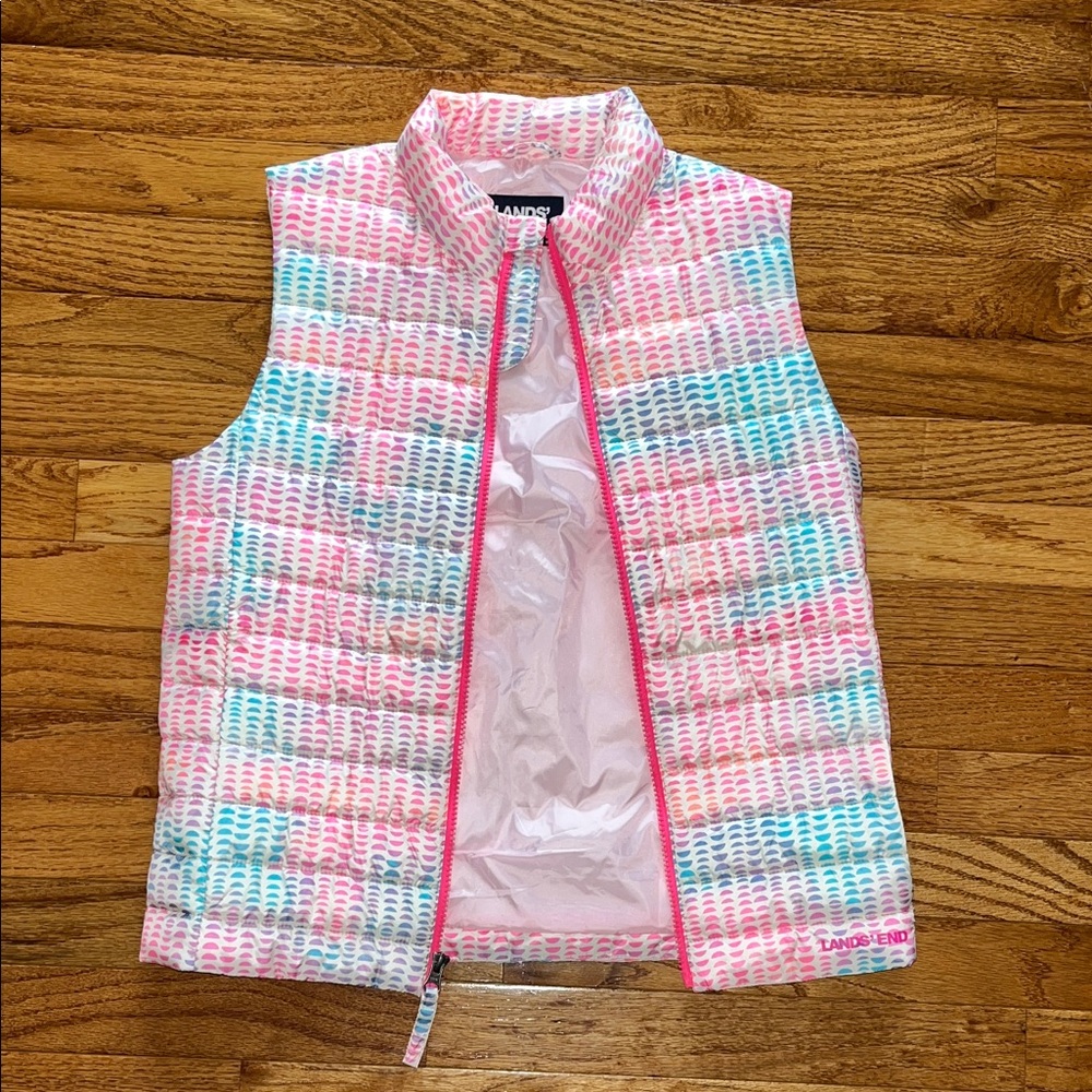 Lands' End Kids Vest in Pink, Blue, and White